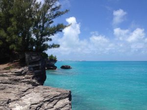 The view from shore to one of the three reefs from which I'm collecting water samples.