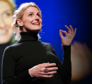 Elizabeth Gilbert onstage at TED in 2009.