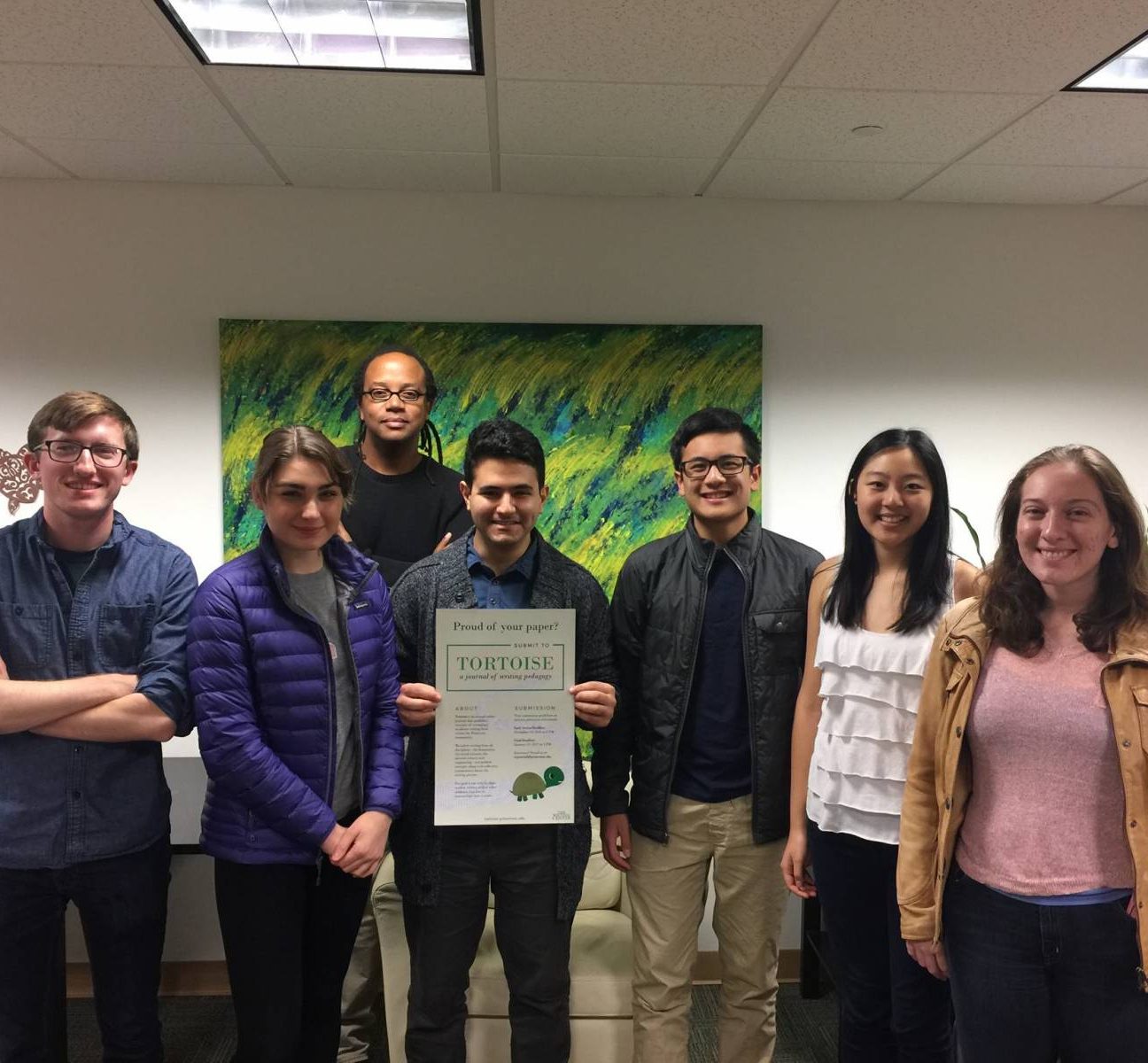 The Tortoise staff! L-R: Harrison Blackman, Myrial Holbrook, Ron Martin Wilson, Sahand Keshavarz Rahbar, Ryan Vinh, Regina Zeng, Natalie Berkman,