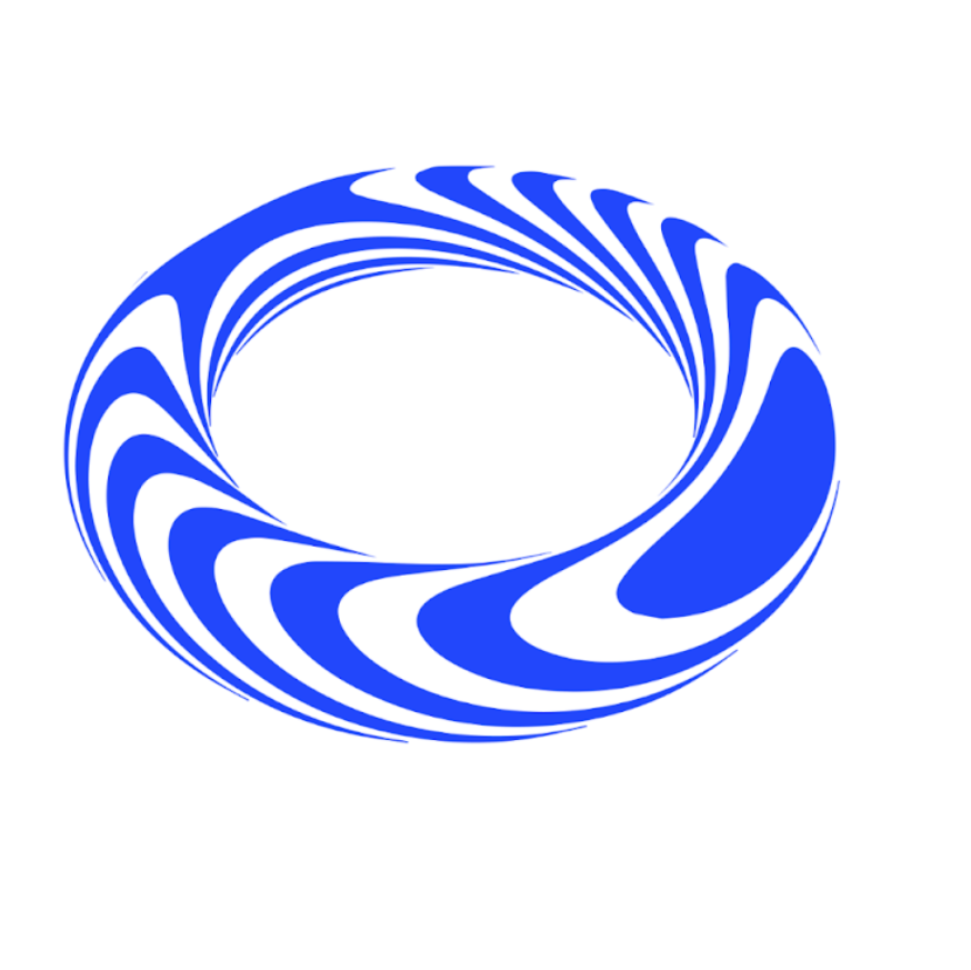 The logo for the Princeton Science of Psychedelics Club. A large three-dimensional ring with blue radiating ovals. 