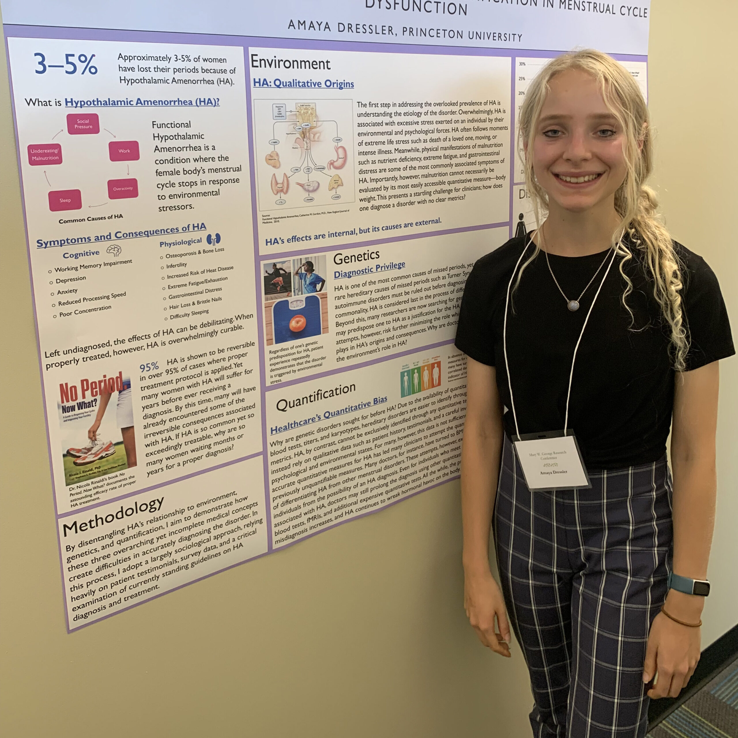 Research Correspondent, Amaya Dressler ’25, presenting her Writing Seminar R3 research at the Mary George Research Conference.