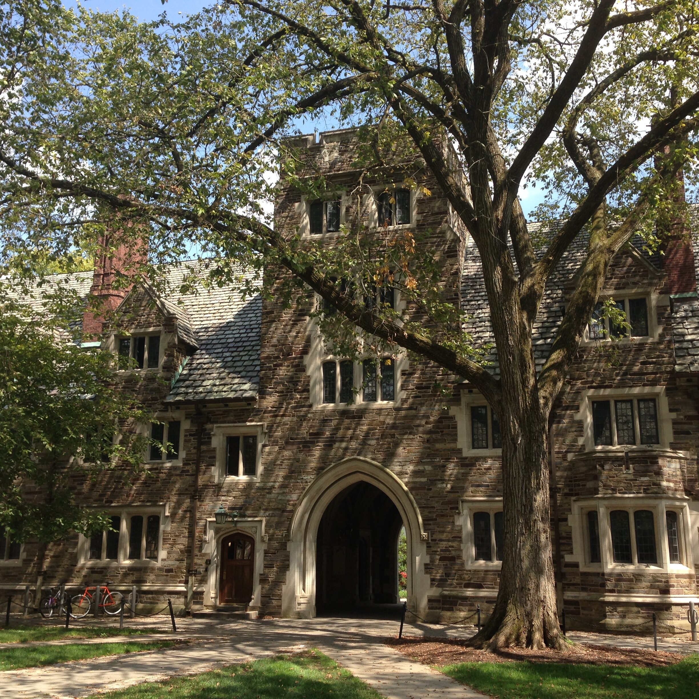 Rockefeller College in the summer. 