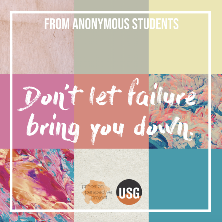 Colorful infographic with the statement "Don't let failure bring you down."
