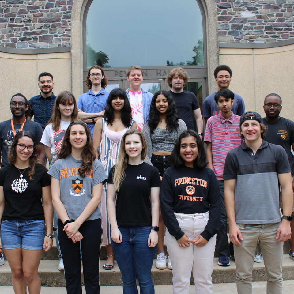 2023 Astrophysics USRP Students Group Photo standing on steps.