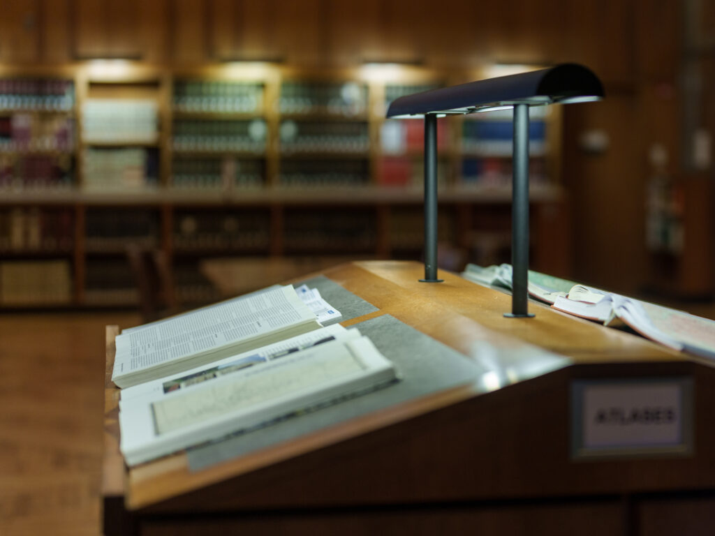 The image is to depict a study corner in the Trustee Reading Room to add the feel of a study session to the post since it is about analyzing data.