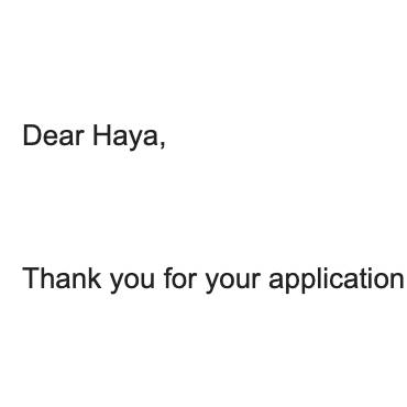 Photo taken by Haya Elamir this image is to set the tone for the rest of the blog post; that it is about internship rejection