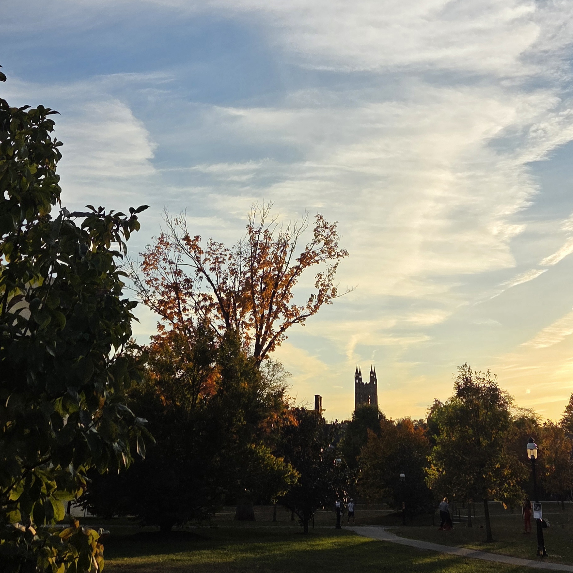 Photo Taken by Stanley Stoutamire A fall evening at sunset with a view of the graduate college