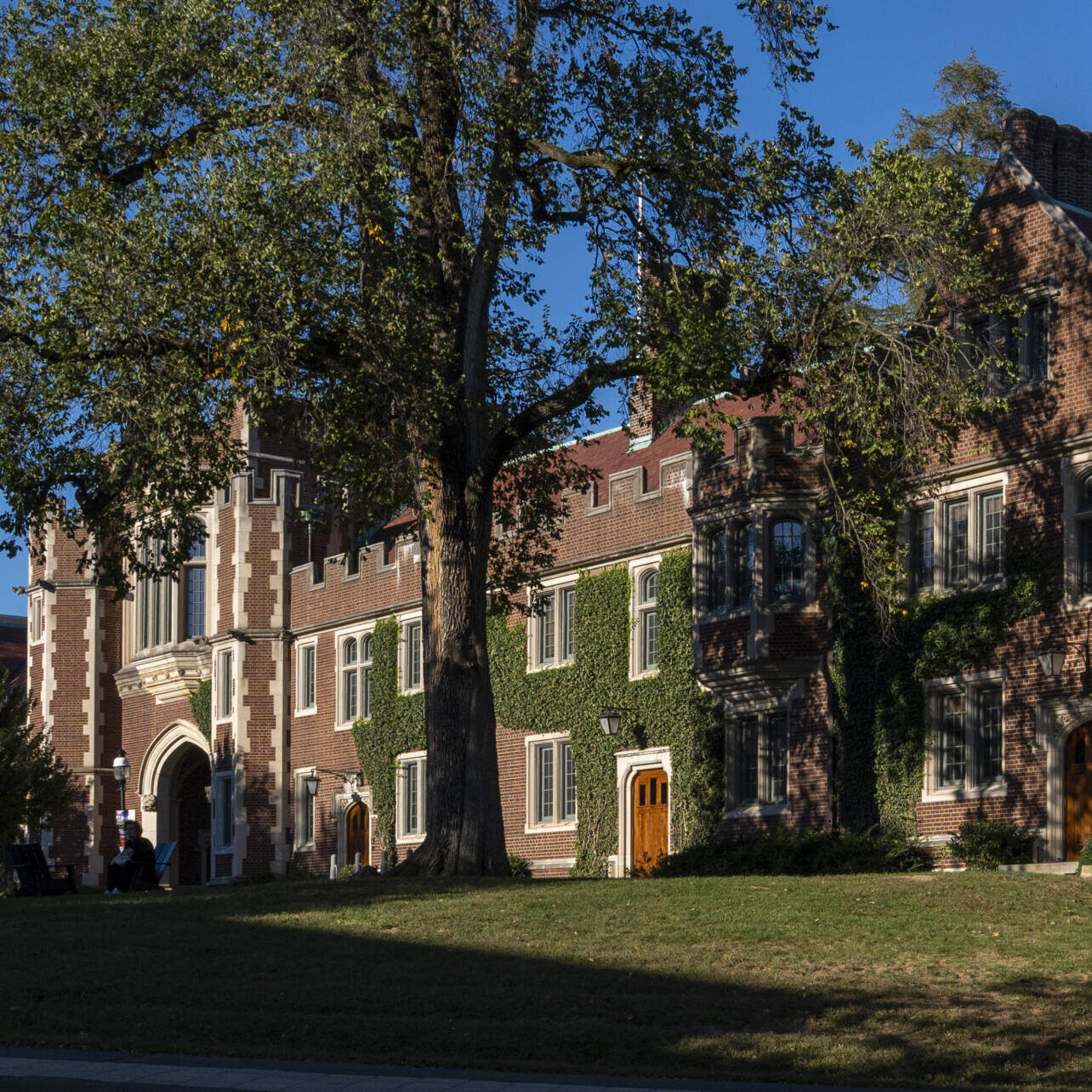 The exterior of 1879 Hall at Princeton University.
