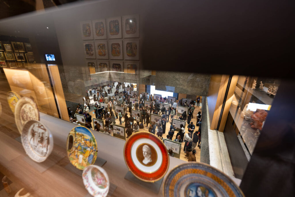 Image of Princeton Research Day from a higher vantage point in the Princeton University Art Museum
