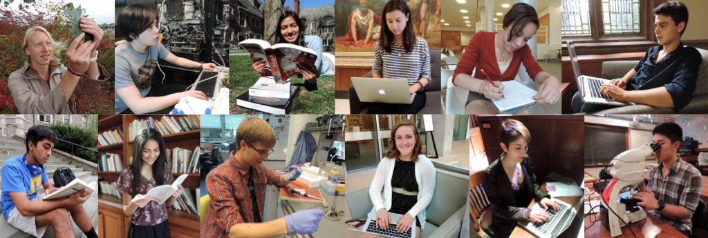 a collage of images of students on campus