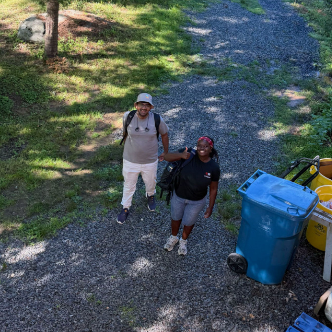 Khadija with Arshad Persaud (another undergraduate CHAOS Lab intern)
